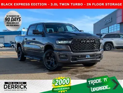 The 2026 Ram 1500 Black Express delivers bold style and confident capability in a full size pickup b...