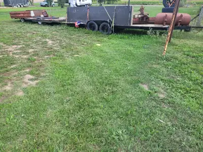 6.5 x 6.5 yard trailer tows great $350 6×10 (has hydraulic brakes but lines broke ) heavy duty frame...