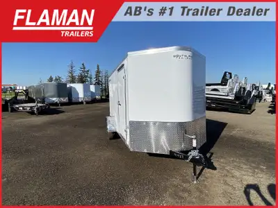 2026 ROYAL 6'X12' +2' V-NOSE ENCLOSED CARGO TRAILER Color: White (1) 2900lb Lippert Spring Axle Rims...