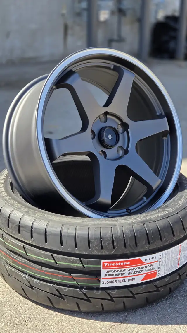te37 style 18x8 +38 5x114.3 73.1 matt gunmetal in Tires & Rims in Markham / York Region - Image 7