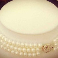 Genuine Natural 7-8mm Cultured Pearl Choker Necklace 17-19''