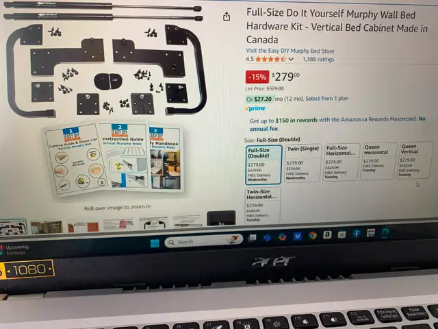 MURPHY BED HARDWARE KIT in Beds & Mattresses in Kingston - Image 2