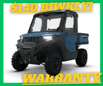 PAYMENTS AS LOW AS $140 BI-WEEKLY! 2 YEARS WARRANTY! THE PERFECT COMPACT WORKHORSE! 2026 POLARIS RAN...