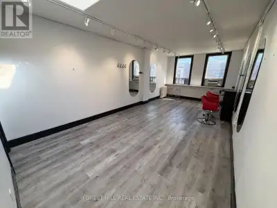 Prime opportunity on busy Queen St E. 750 sqft second-floor space perfectly suited for hair stylists...