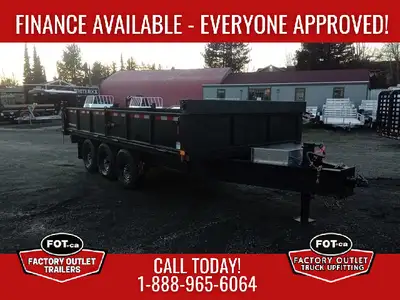 NEW 8x16ft Deck Over Dump Trailer from Canada Trailers - Fold Down Sides - Slide In Ramp Kit - Added...