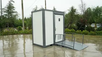 New 7′ & 10′ Portable Handicap-Accessible Bathroom with Ramp, View more