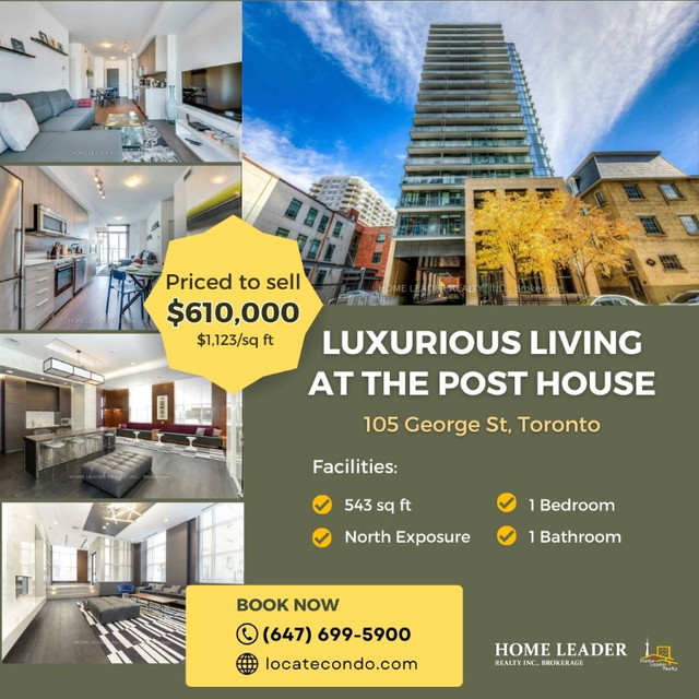 Amazing 1 Bedroom unit in post house in Condos for Sale in City of Toronto