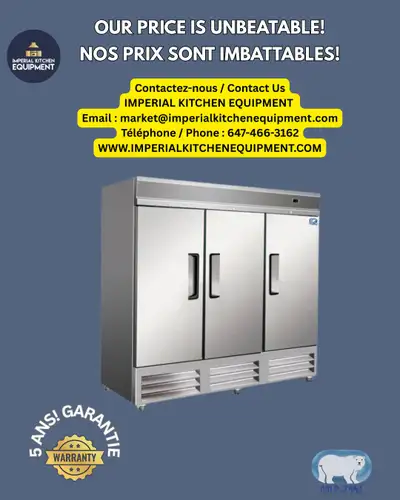 COLDZONE NEW TRIPLE DOOR STAINLESS STEEL REFRIGERATOR!, View more
