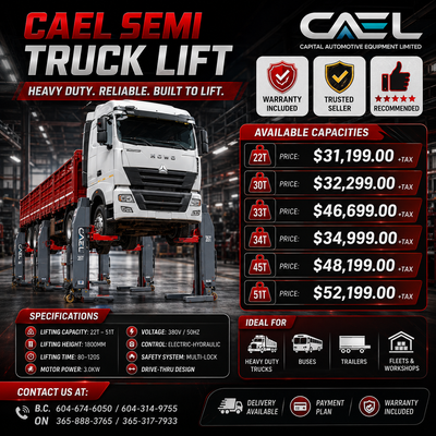CAEL Heavy-Duty Wireless Truck Column Lifts Powerful and reliable lifting solutions designed for tru...