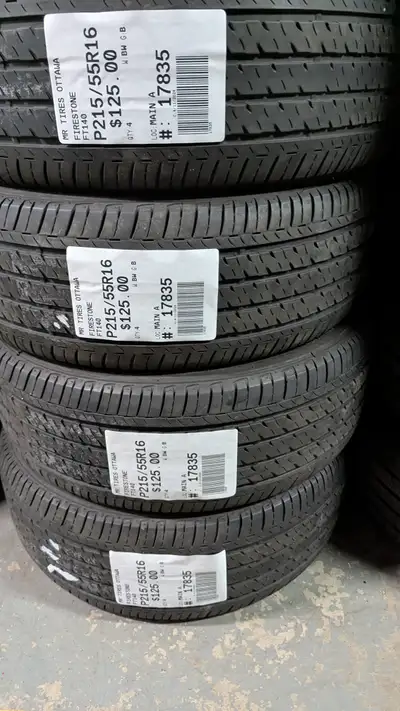 SET OF 4X FIRESTONE FT140 TAG # 17835 Size: 215/55R16 215/55R16 Excellent condition Pressure tested...