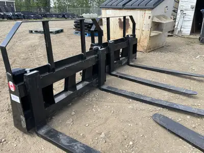 Pallet forks for your tractor. 48” long, 5500 lbs capacity. ALO, Euro, Global mount. Made in Canada....