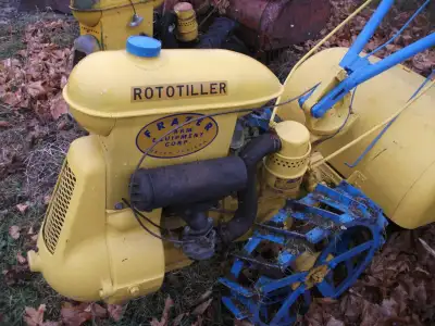 The orginal Rototiller from early 40's, one is restored other three are projects, all for 700.00 at...