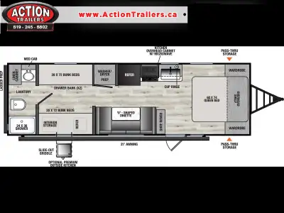 VIKING 25QBH BUNKHOUSE TRAVEL TRAILER - SLEEPS UP TO 8 Forest River Tandem Axle Viking Travel Traile...