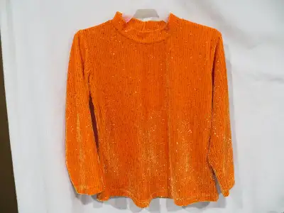 Very Sparkly Orange Sweater Size 8 kids, View more