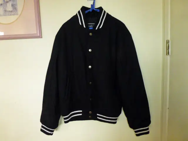 Jacket Black Melton Style Wool Men's Like New62863271346691125