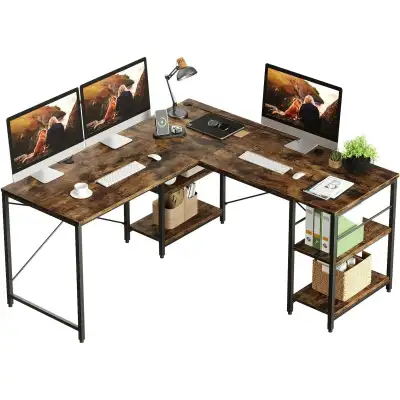 Bestier L-Shaped Computer Desk Long Table... ID# 15848, View more