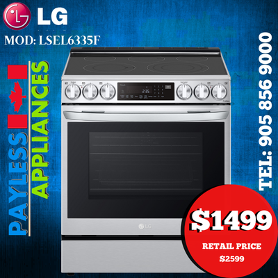 LG Range Electric LSEL6335F 30" Slide In Self Clean & Air Fry Wi, View more