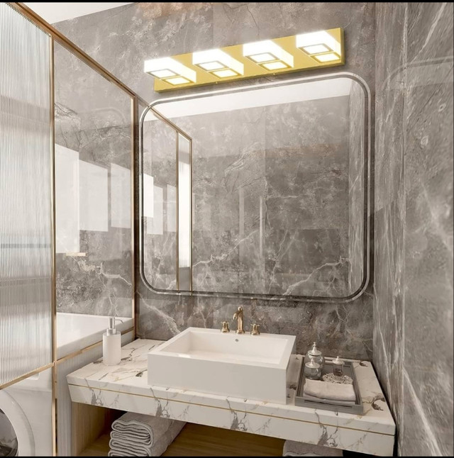 Ralbay Modern LED Vanity Light 4 Light Gold Bathroom Vanity Ligh in Indoor Lighting & Fans in Gatineau