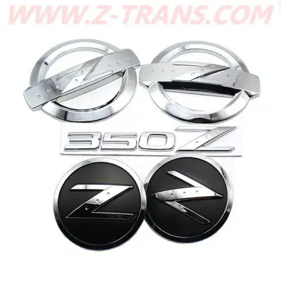 NEW NISSAN 350Z 5 PIECE EMBLEM KIT FOR 2003-2008 NISSAN 350Z PLEASE ORDER AT WWW.Z-TRANS.COM 1. FRON...