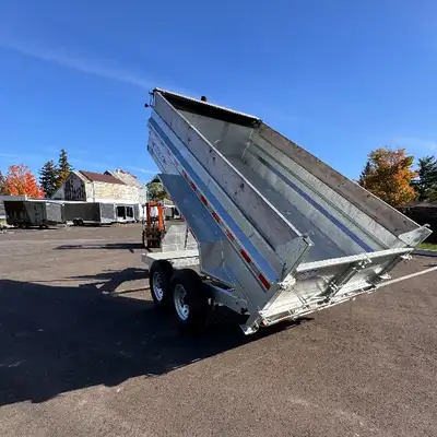 Grand River Trailer Sales Trailer , cargo landscape, dump Galvanized 82x14 7TON Dump Trailer with un...
