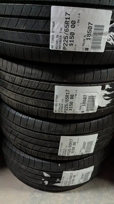 SET OF 4X MICHELIN DEFENDER T H TAG # 18507 Size: 225/65/17 225/65/17 Excellent condition Pressure t...