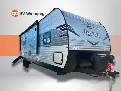 Jayco Jay Flight SLX travel trailer 295TBS highlights: Cargo Door Under Bunks U-Shaped Dinette 18' P...