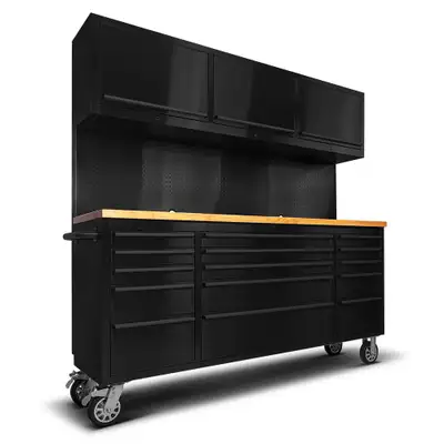 NEW 6 FT 18 DRAWER BLACK STAINLESS STEEL TOOL BENCH HTC7218PCDA, View more