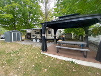 Trailer in the Balsam Lake Park with dock 1 hour from GTA