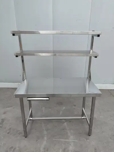 SS TABLE W/ OVERSHELF STATION FOR COMMERCIAL KITCHENS 1218244, View more