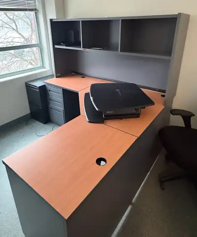 Teknion L-Shape Desk | Teknion Counterbalance Sit-Stand Desk, View more