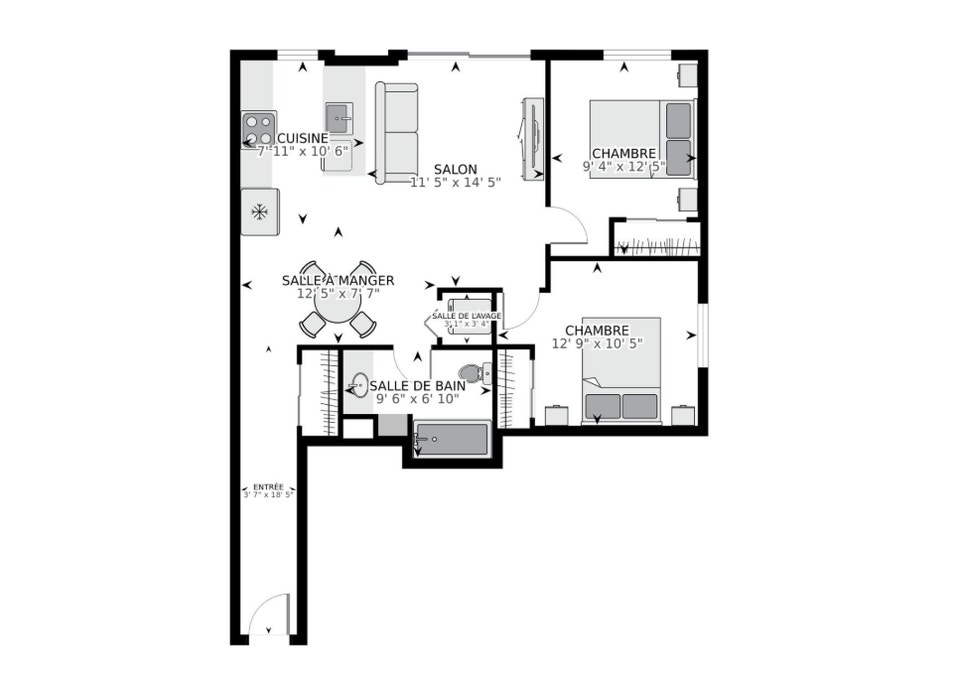4½ à louer — 2062 Rue de la Visitation, app. 205 5