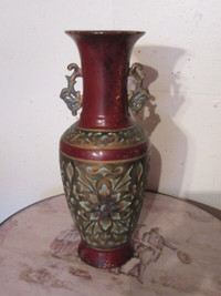 Oriental Style Large Ceramic Vase with Decorative Handles