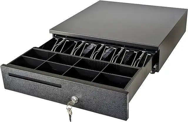 Cash Drawer 16"x16.5"x4" Portable POS Cash Box