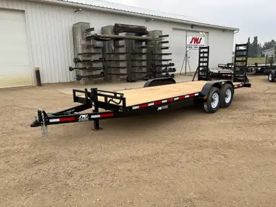 NEW 2027 SWS 20' H.D. Equipment Car Hauler Trailer Tandem Axle Stand Up Ramps, Spring Assist 2 x 700...