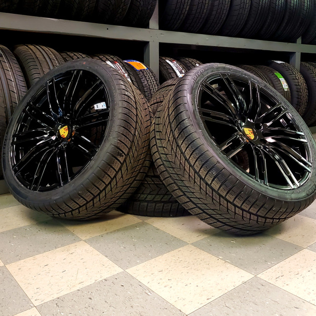 21" GLOSS BLACK Porsche Cayenne Wheels & Tires 295/35R21 in Tires & Rims in Calgary