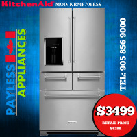 Kitchenaid KRMF706ESS 36" French Door Refrigerator 25.8 cu. ft.