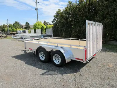 Miska 12' Silver Bullet Deluxe Aluminum Landscape Trailer Made in Canada 80in.x12' Tandem Axle Alumi...