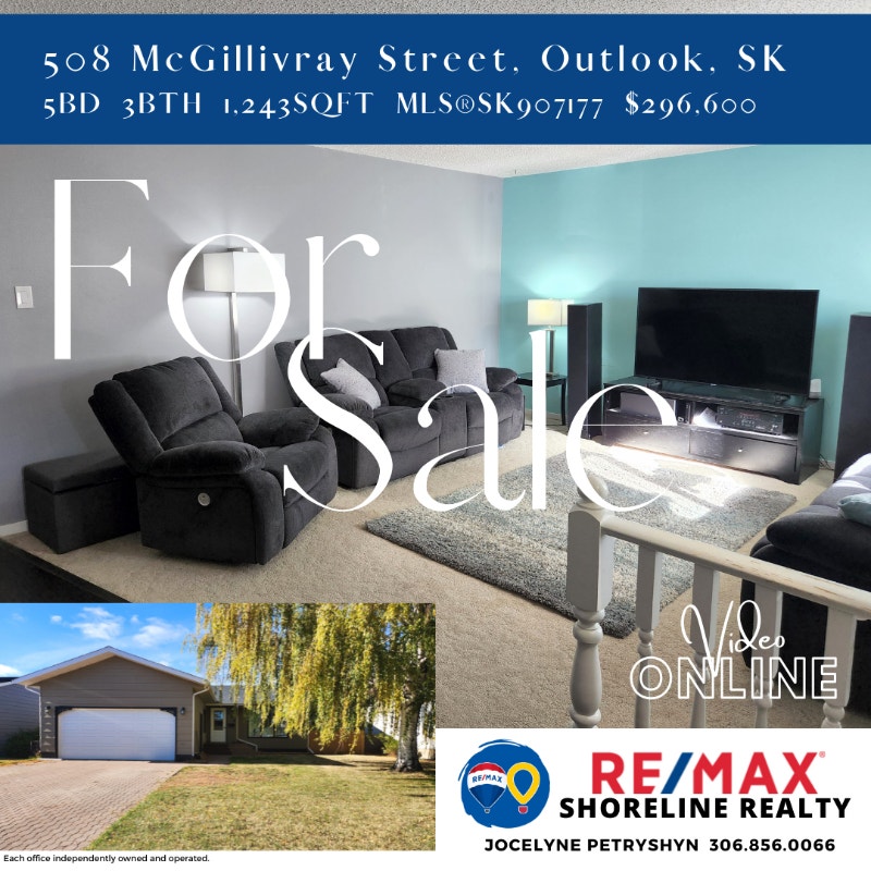 Home for Sale! 508 McGillivray Street, Outlook, SK Houses for Sale