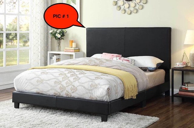 OTTAWA BEDS – QUEEN / DOUBLE SIZE LEATHER BED FOR $229 ONLY in Beds & Mattresses in Ottawa
