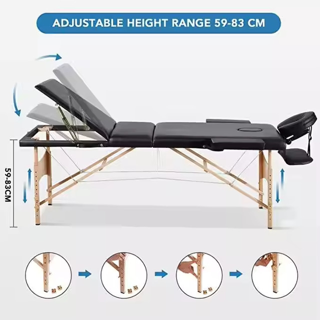 3part Portable Massage Table Wood *NEW* dans Santé et besoins spéciaux  à Ville de Montréal - Image 3