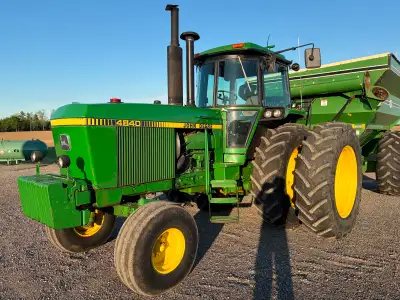 John Deere 4840, 8 speed powershift, 3 remotes, quick hitch, large 1000 pto, front and rear weights,...