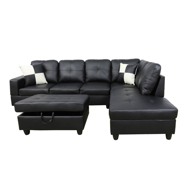NEW L SHAPED LIVING ROOM SECTIONAL SOFA AND OTTOMAN SET in Other in Lloydminster - Image 3
