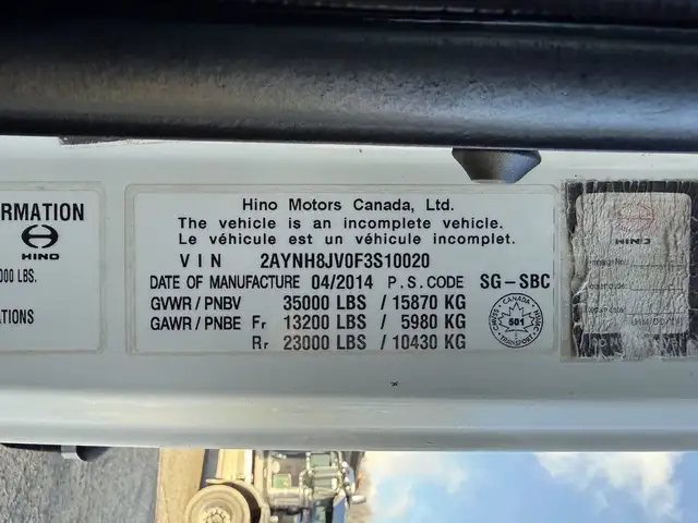 2015 Hino 358 22 Foot Dump Flatdeck with Amco Veba Crane and Air in Heavy Trucks in Regina - Image 70