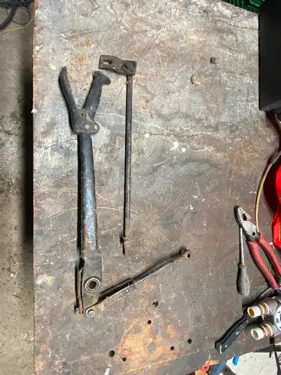 Hand brake lever with rod. Make, model and year unknown. If posted this item is available. Will deli...