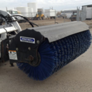 Efficiently sweep and clean with the hydraulically-driven angle broom attachment with Heavy-duty bro...