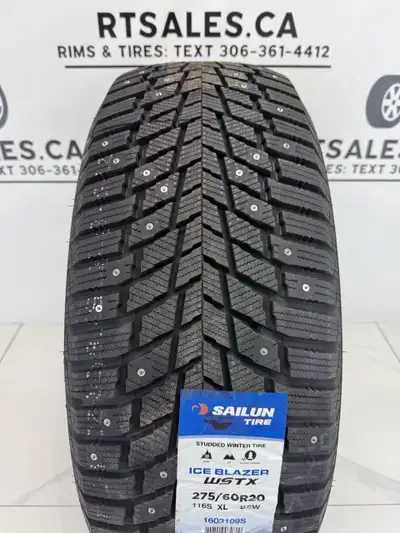 SET OF FOUR 275/60/20 Sailun Iceblazer WSTX Factory Studded Winter Tires 20 inch - Extra Load rating...