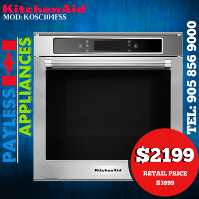 KitchenAid KOSC104FSS 24" Wall Oven Single With Convection, View more