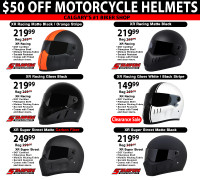 $50 OFF XR MOTORCYCLE HELMETS, SALE ON NOW!