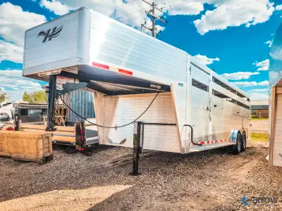 New 2026 24' Hillsboro Endura Aluminum Stock Trailer -2 7K Axles w/ ST235/80R16 LR E TIRES -LED Load...