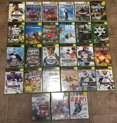 27 XBOX games, some Platinum Hits, Live & EA Sports. $10 each, View more